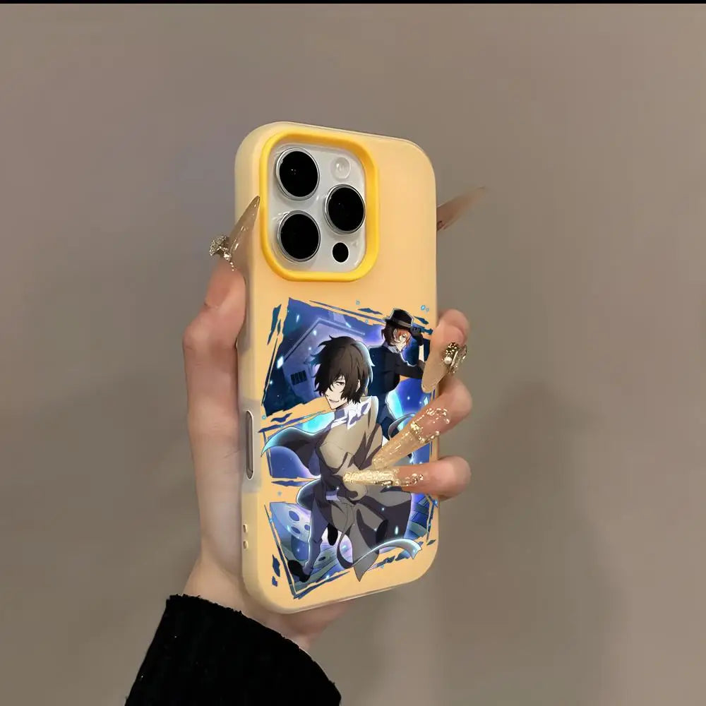 Bungo Stray Dogs Phone Case 2-in-1 Detachable for iPhone 17-13 Clear Case Multi-Color Card Holder Soft TPU Shockproof