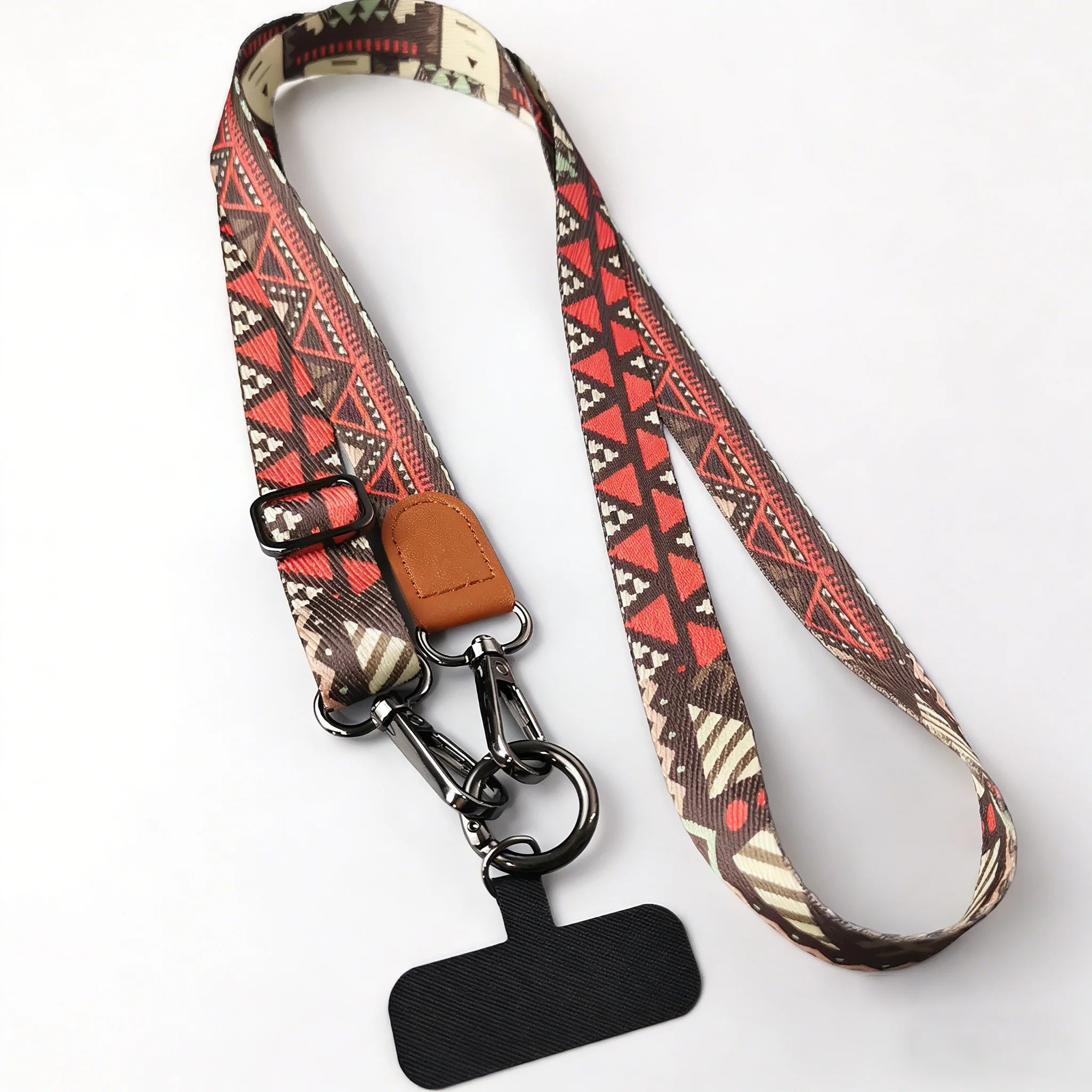 Vintage Boho Style Cell Phone Lanyard Adjustable Mobile Neck Strap Rope with Universal Card Gasket for All Phone Cases Accessory