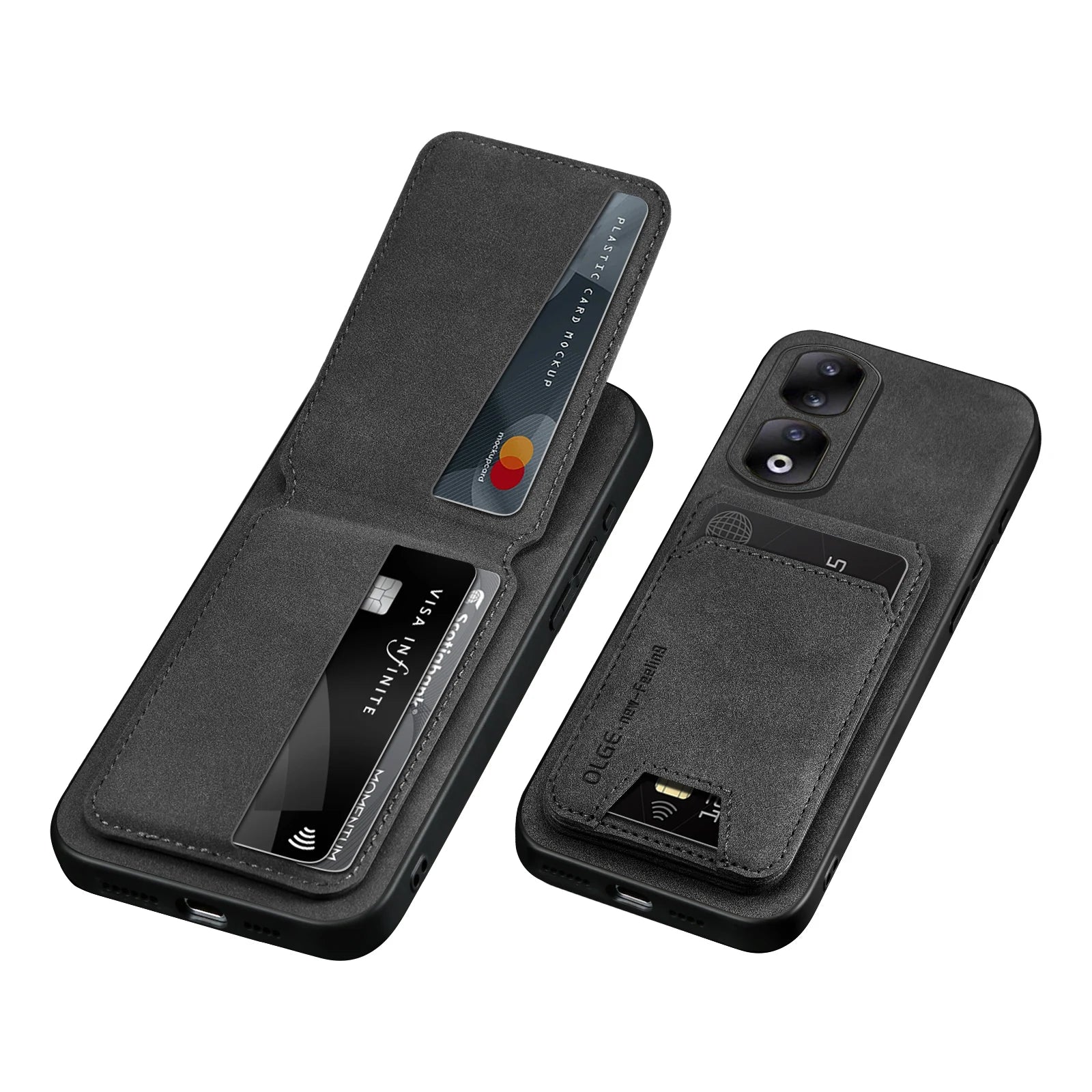 Phone Case For Honor 100 Pro 90 80 70 60 SE Solid Color Leather Wallet Card Slot Bracket