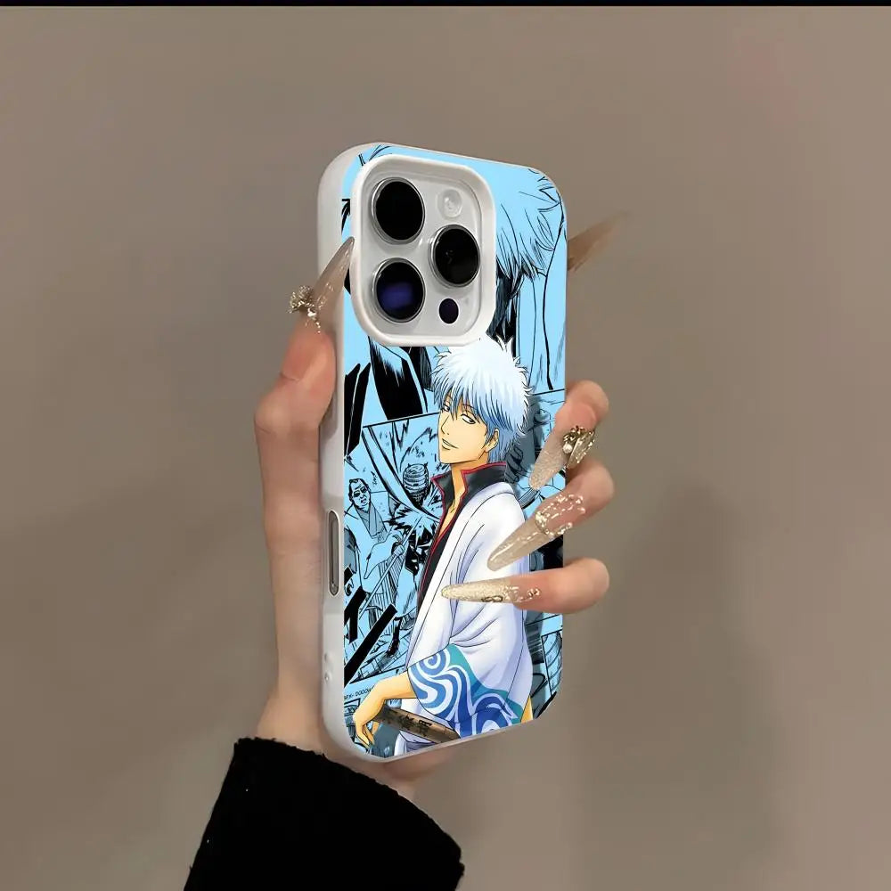 Anime gintoki gintama Phone Case 2-in-1 Detachable for iPhone 17-13 Clear Case Multi-Color Card Holder Soft TPU Shockproof