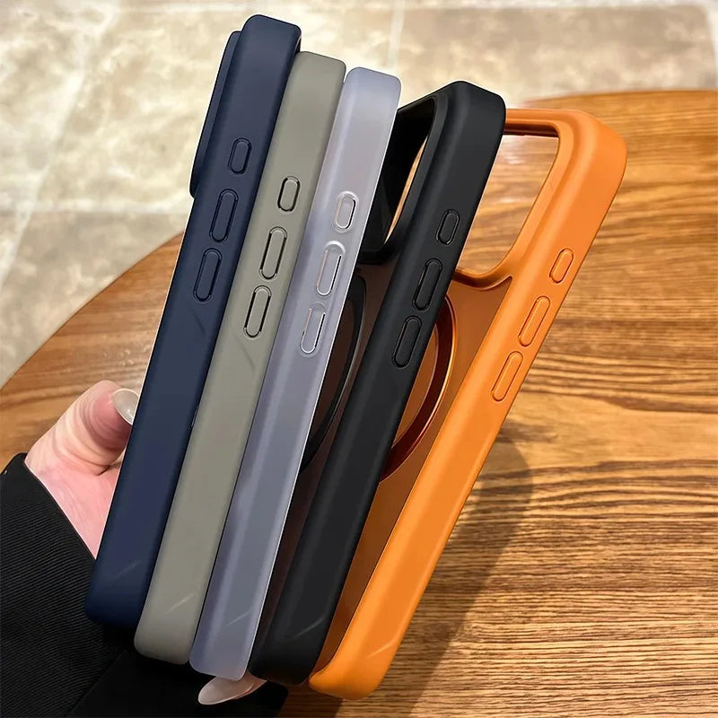 Luxury Magnetic Metal Car Stand Holder Ring Phone Case For iPhone 17 16 15 14 13 Pro Max 17Pro Air For Magsafe Bumper Back Cover