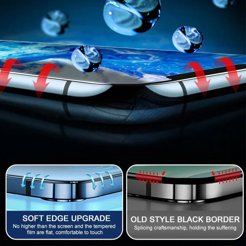 3PCS Glass Protector Phone Case for IPhone 17 Air 16 15 14 13 11 Pro Max Plus 12 Mini 17Pro 17Air 16e IPhone17 Cover Accessories