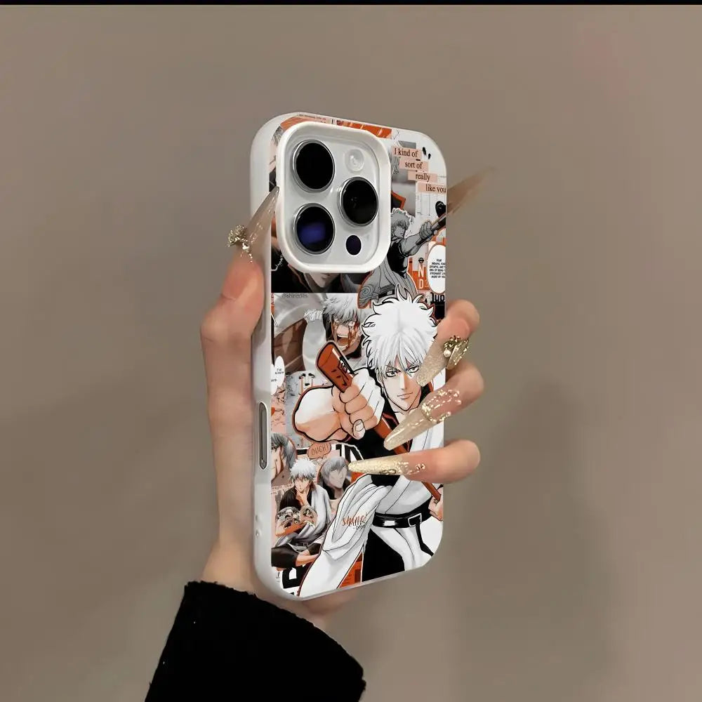 Anime gintoki gintama Phone Case 2-in-1 Detachable for iPhone 17-13 Clear Case Multi-Color Card Holder Soft TPU Shockproof