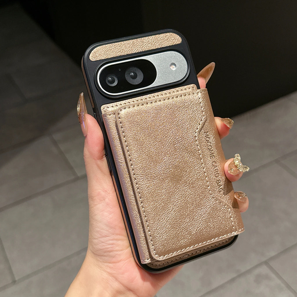 2 in 1 Magnetic Leather Wireless Charging Wallet Phone Case For Google Pixel 10 9 Pro XL 10 9 Pro 9A 8 for Magsafe Holder Cover