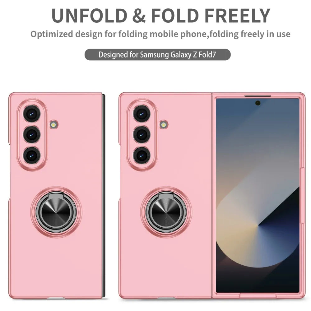 For Samsung Galaxy Z Fold 7 6 5 4 3 Fold7 Ultra Thin Matte Holder Phone Case Outer Screen Glass Film Protection Shockproof Cover