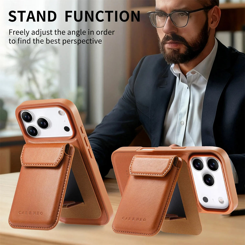 Detachable Magnetic 2 in 1 Leather Pocket Phone Case for IPhone 16E 17 16 15 Plus 14 13 Pro Max Wallet Card Slots Holder Cover