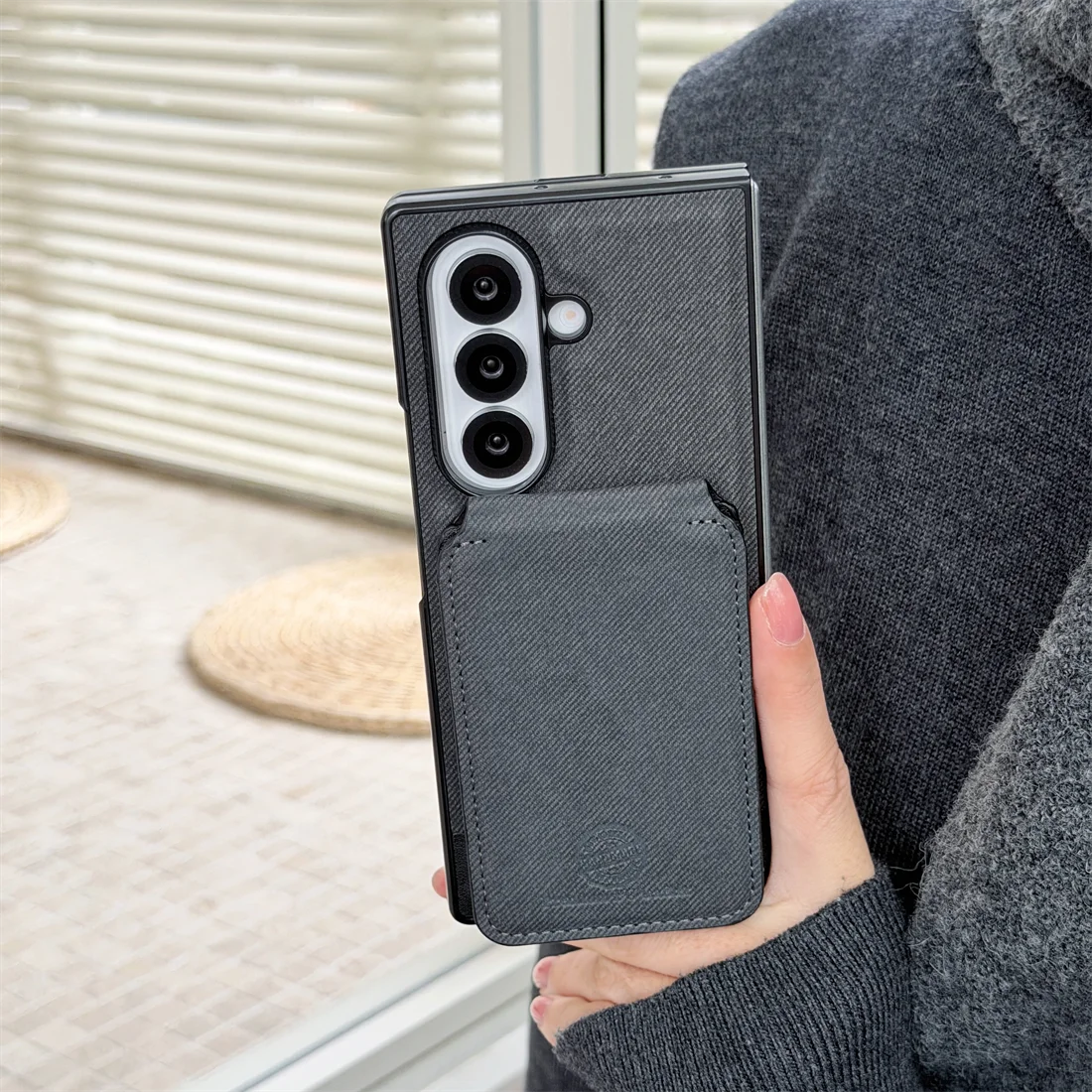 2 in 1 Magnetic Leather Wallet Cards Solt Phone Case for Samsung Galaxy Fold 7 6 5 4 3 Wireless Charging Holder Protective Cover