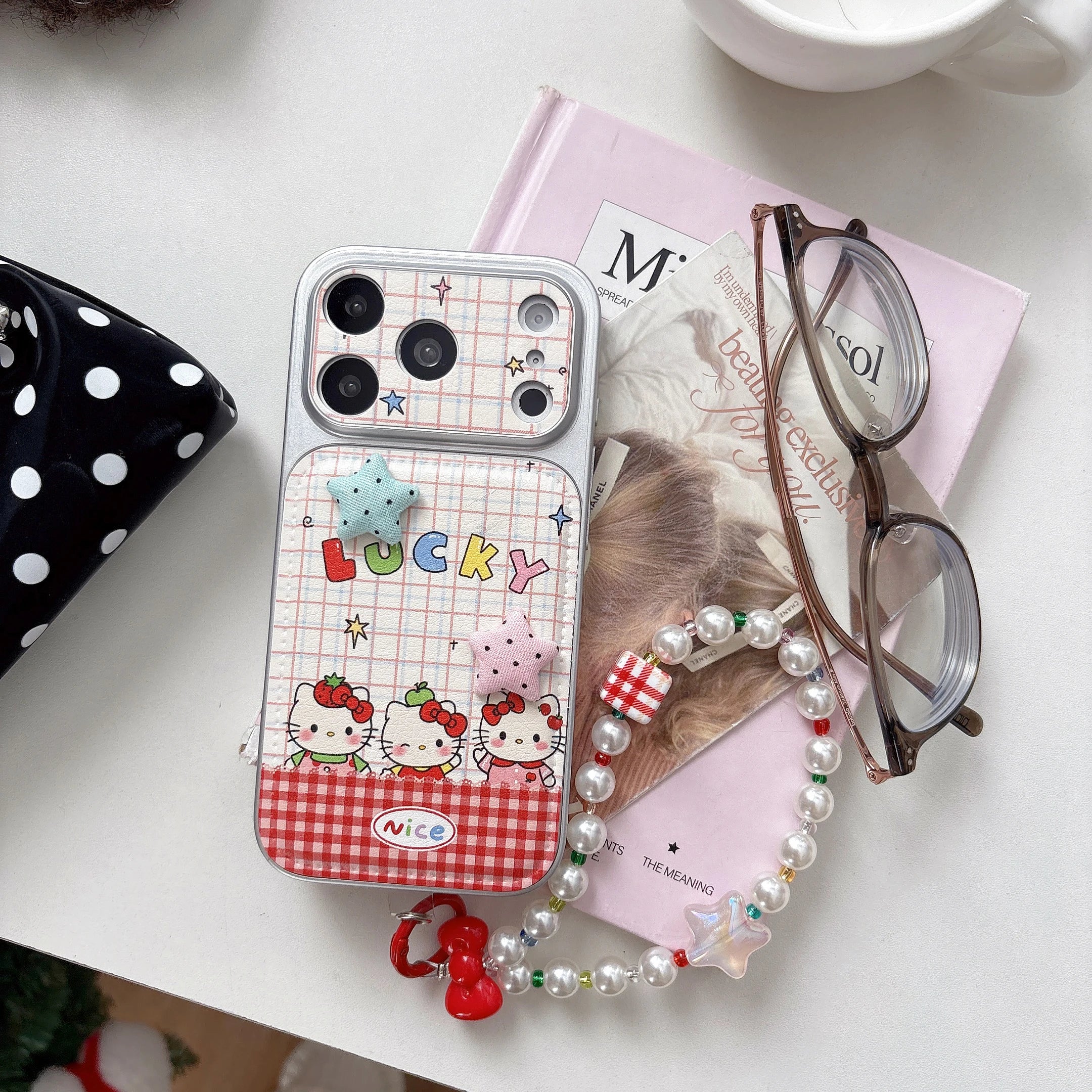 KT Cat Hot Sale Is Suitable For Apple Phone Case 17 Pro Max 16 Pro 15 14 Pro Max Shockproof Hard Leather Cover With Accessories