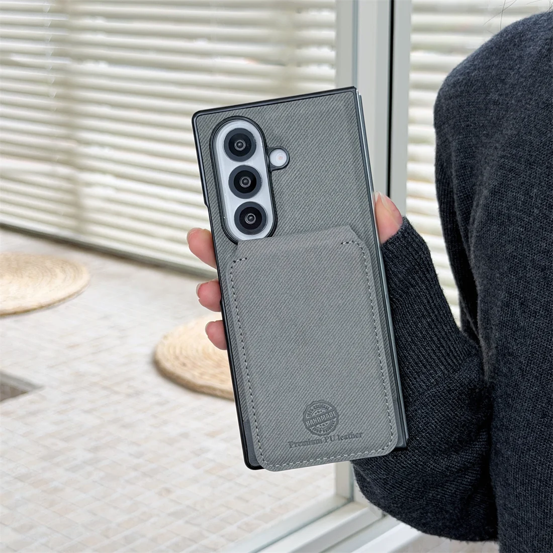 2 in 1 Magnetic Leather Wallet Cards Solt Phone Case for Samsung Galaxy Fold 7 6 5 4 3 Wireless Charging Holder Protective Cover