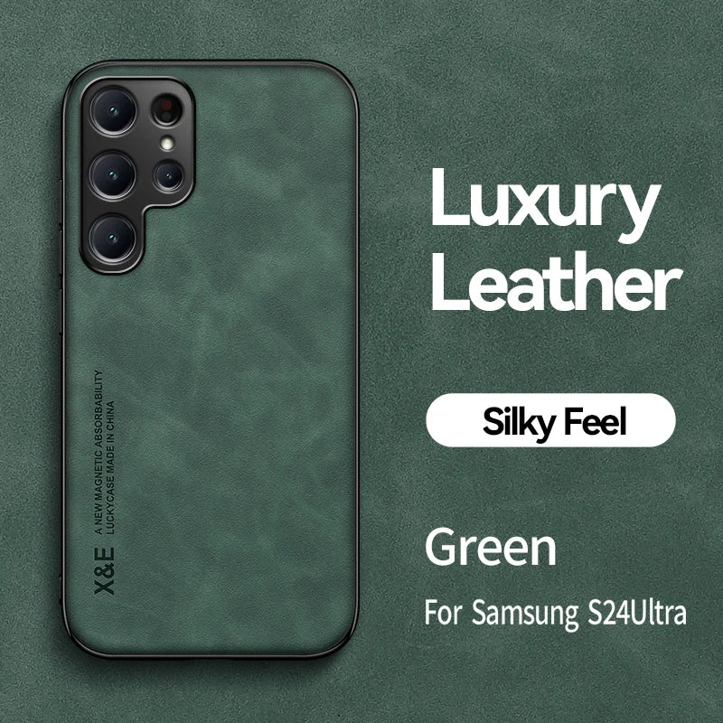 Shockproof Case for Samsung Galaxy S25 S24Ultra S23 S22 Plus S23FE S21FE Protective Cover Magnetic Car Holder Phone Coque Fundas