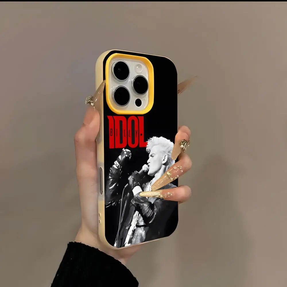 Famous SINGER Billy Idol Phone Case 2-in-1 Detachable for iPhone 17-13 Clear Case Multi-Color Card Holder Soft TPU Shockproof