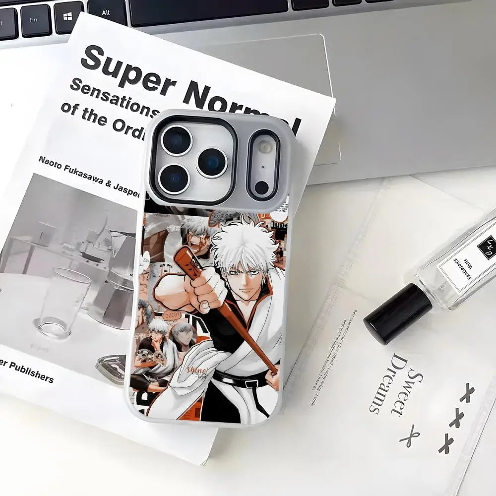 Anime gintoki gintama Phone Case 2-in-1 Detachable for iPhone 17-13 Clear Case Multi-Color Card Holder Soft TPU Shockproof