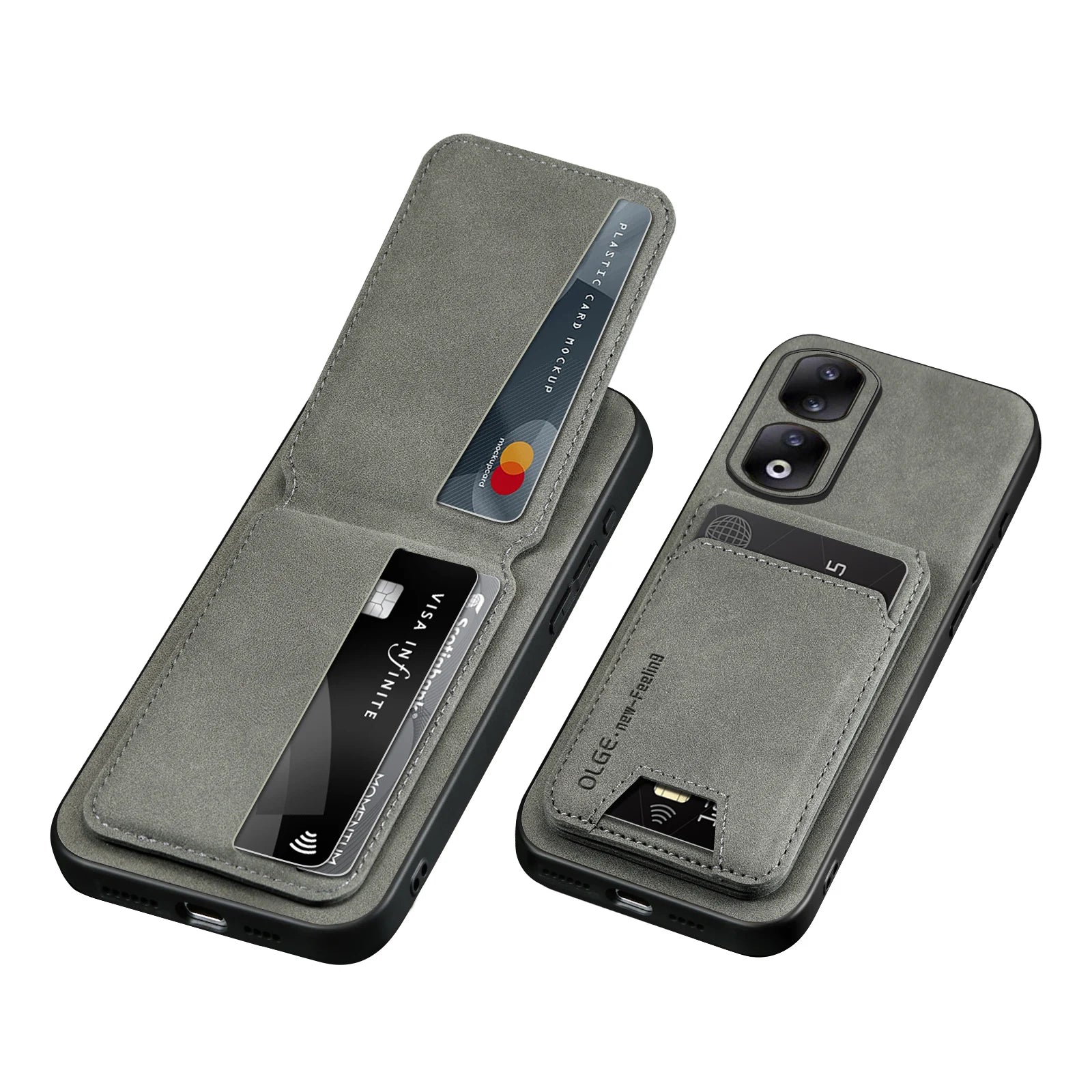 Phone Case For Honor 100 Pro 90 80 70 60 SE Solid Color Leather Wallet Card Slot Bracket