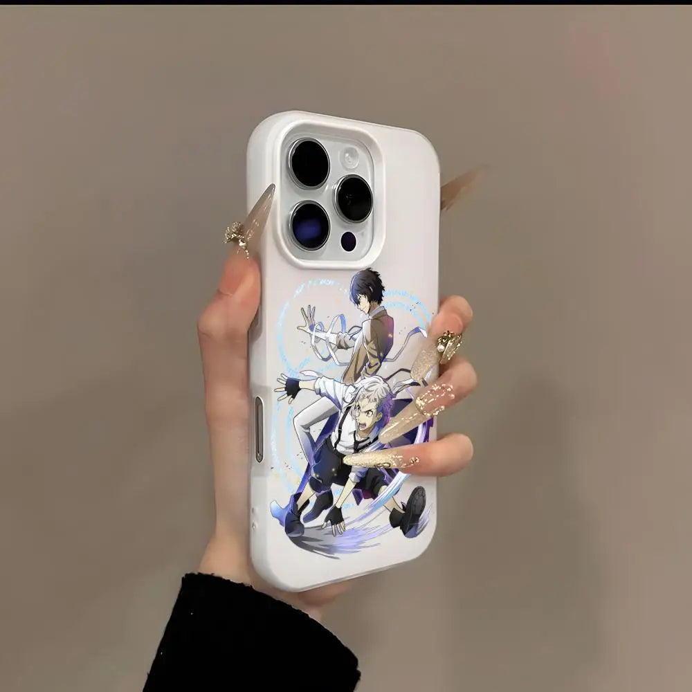 Bungo Stray Dogs Phone Case 2-in-1 Detachable for iPhone 17-13 Clear Case Multi-Color Card Holder Soft TPU Shockproof