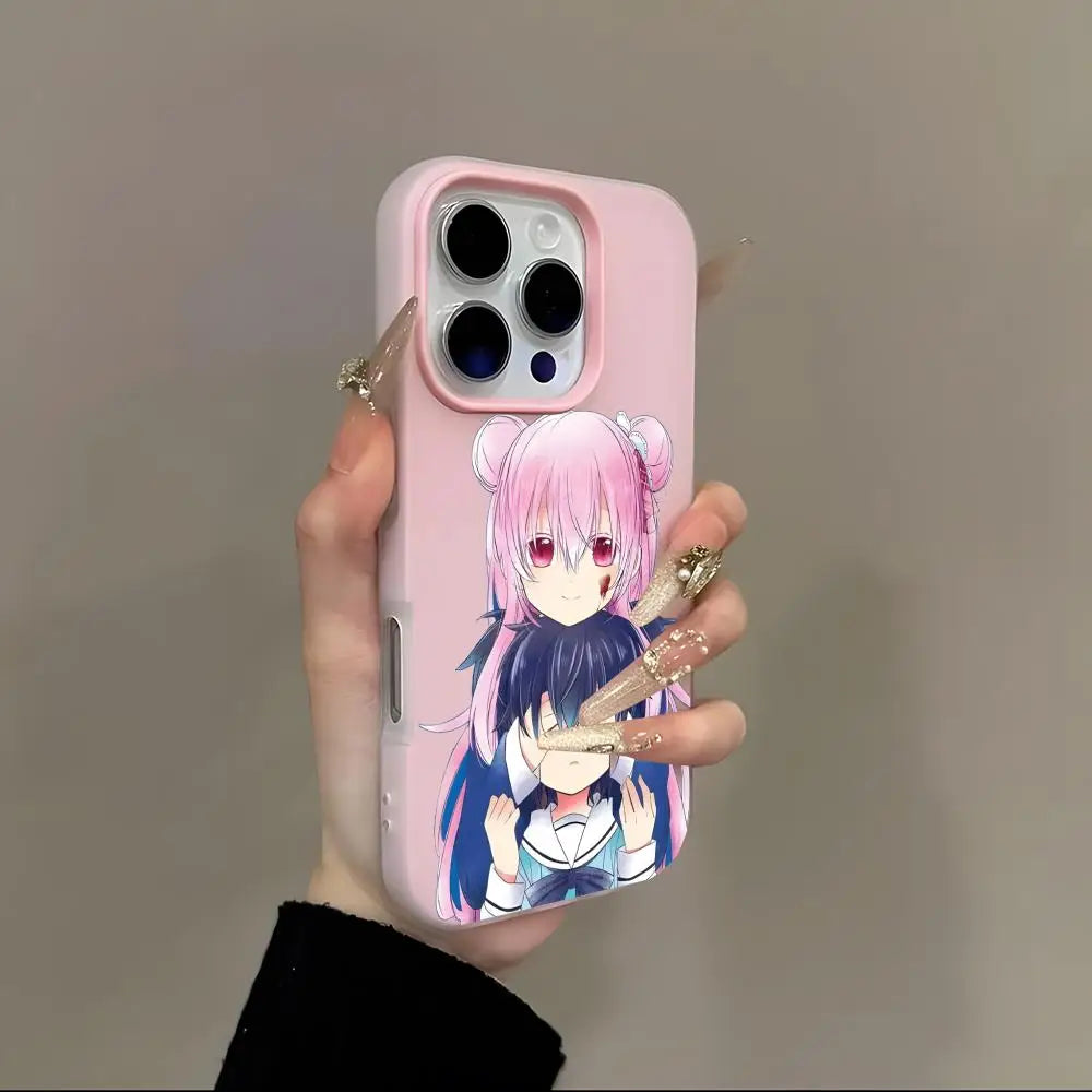 Happy Sugar Life anime Phone Case 2-in-1 Detachable for iPhone 17-13 Clear Case Multi-Color Card Holder Soft TPU Shockproof