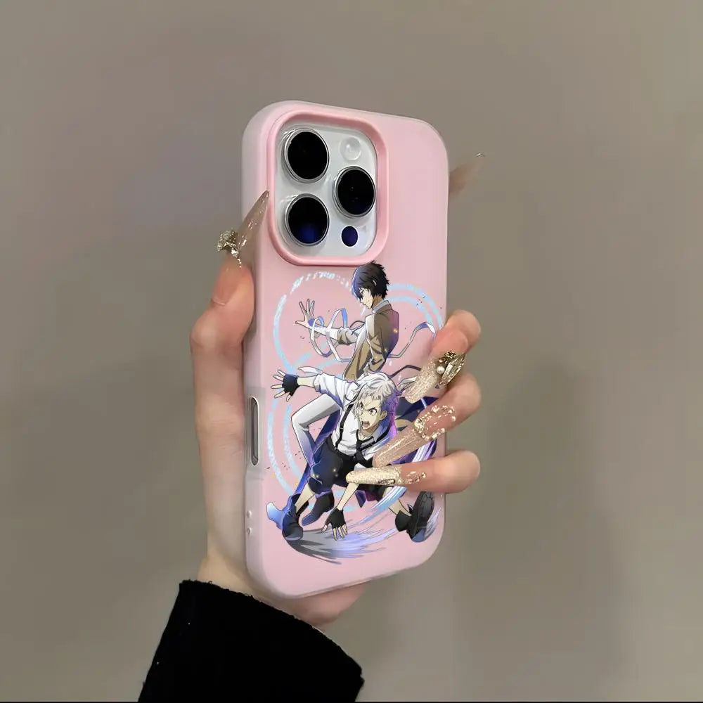 Bungo Stray Dogs Phone Case 2-in-1 Detachable for iPhone 17-13 Clear Case Multi-Color Card Holder Soft TPU Shockproof