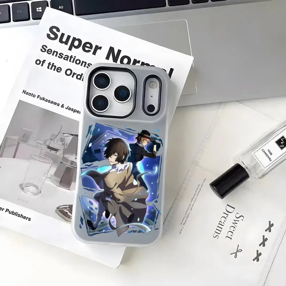 Bungo Stray Dogs Phone Case 2-in-1 Detachable for iPhone 17-13 Clear Case Multi-Color Card Holder Soft TPU Shockproof
