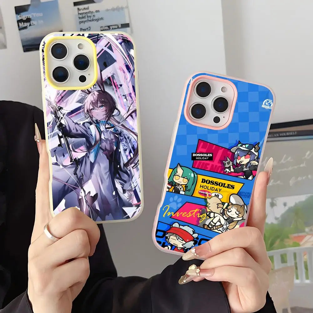 Anime Amiya Arknight Phone Case 2-in-1 Detachable for iPhone 17-13 Clear Case Multi-Color Card Holder Soft TPU Shockproof