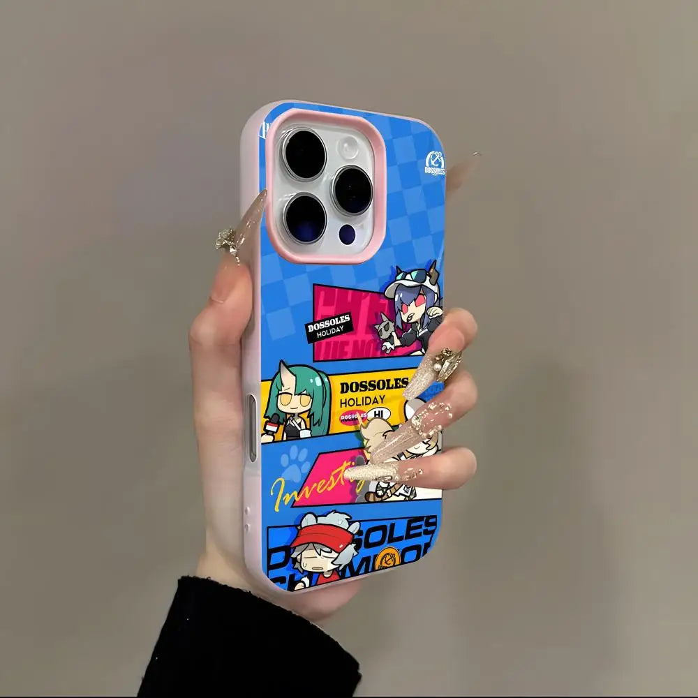 Anime Amiya Arknight Phone Case 2-in-1 Detachable for iPhone 17-13 Clear Case Multi-Color Card Holder Soft TPU Shockproof