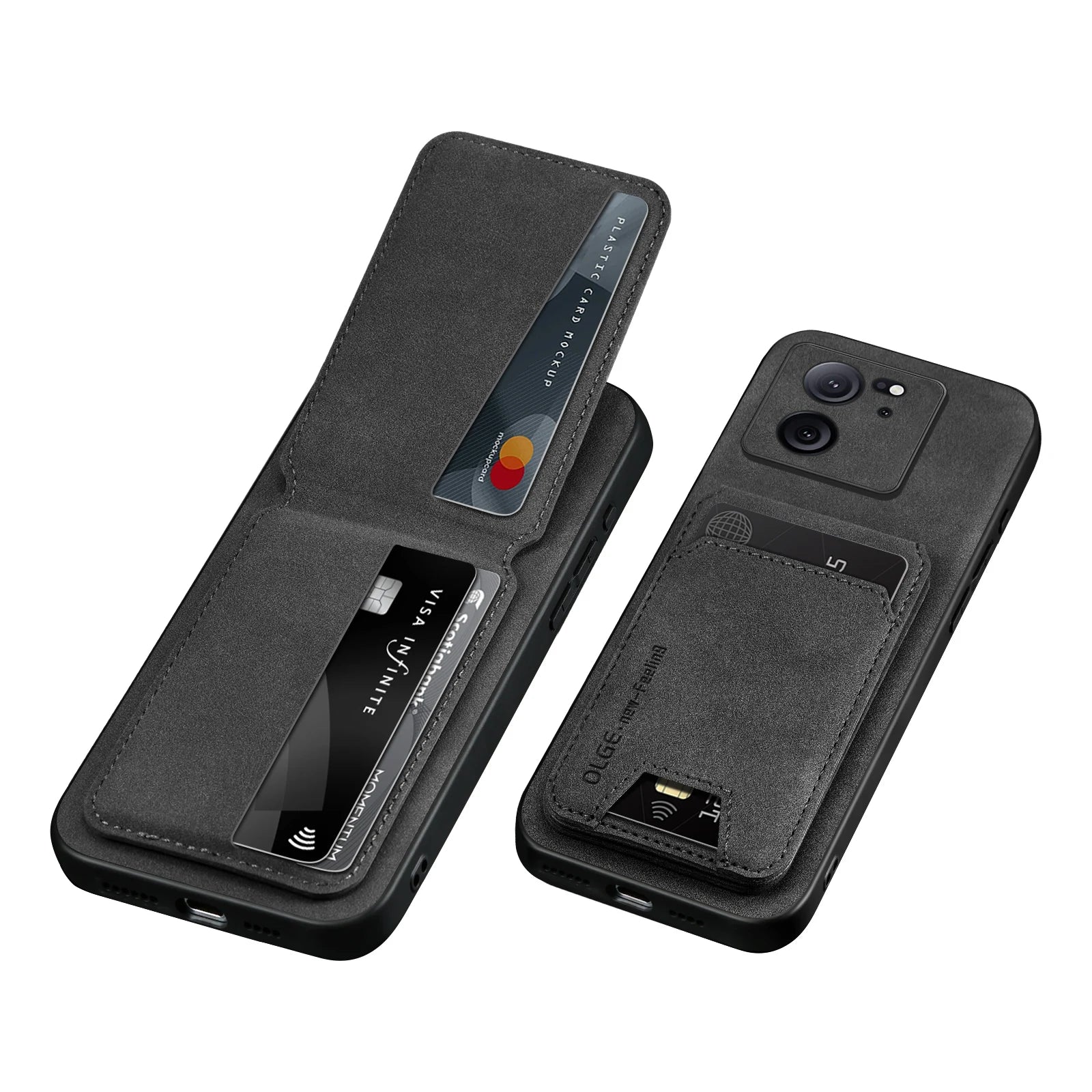 Phone Case For Xiaomi 13T 11T Pro Solid Color Leather Wallet Card Slot Bracket