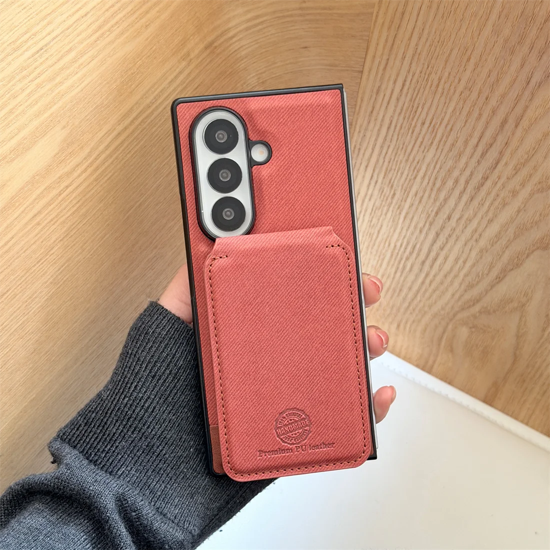 2 in 1 Magnetic Leather Wallet Cards Solt Phone Case for Samsung Galaxy Fold 7 6 5 4 3 Wireless Charging Holder Protective Cover