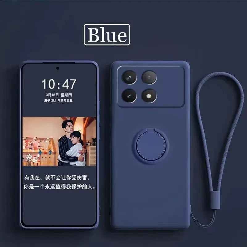 Luxury Liquid Silicone Magnetic Holder Stand Phone Case For XiaoMi Redmi 12C A5 A3 A2 Note 14 13 12 Pro Plus 11 10 9 Back Cover