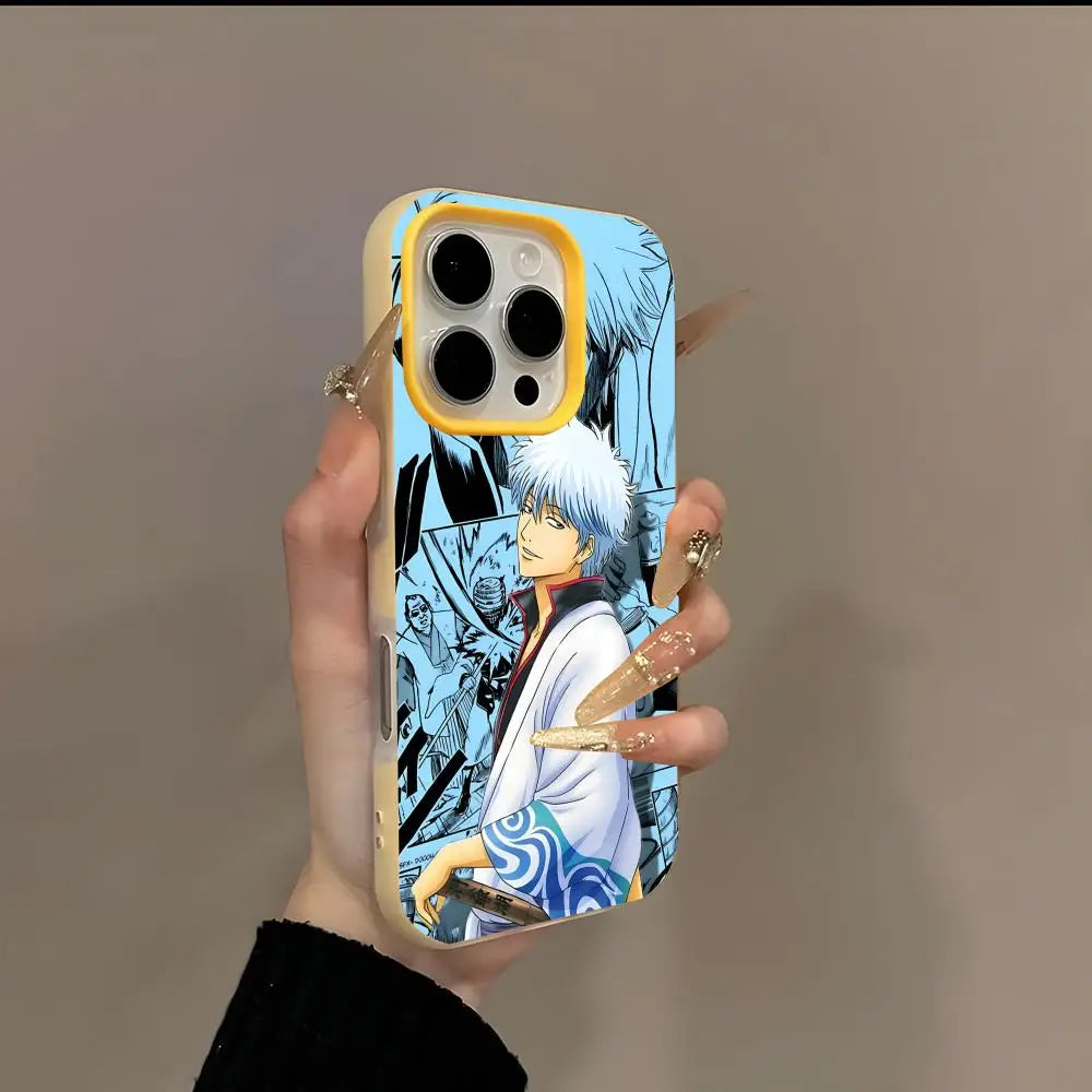 Anime gintoki gintama Phone Case 2-in-1 Detachable for iPhone 17-13 Clear Case Multi-Color Card Holder Soft TPU Shockproof