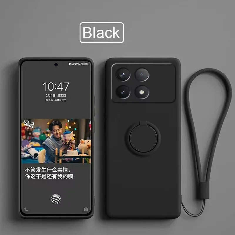 Luxury Liquid Silicone Magnetic Holder Stand Phone Case For XiaoMi Redmi 12C A5 A3 A2 Note 14 13 12 Pro Plus 11 10 9 Back Cover