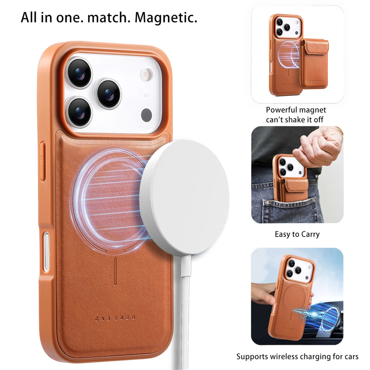 Detachable Magnetic 2 in 1 Leather Pocket Phone Case for IPhone 16E 17 16 15 Plus 14 13 Pro Max Wallet Card Slots Holder Cover