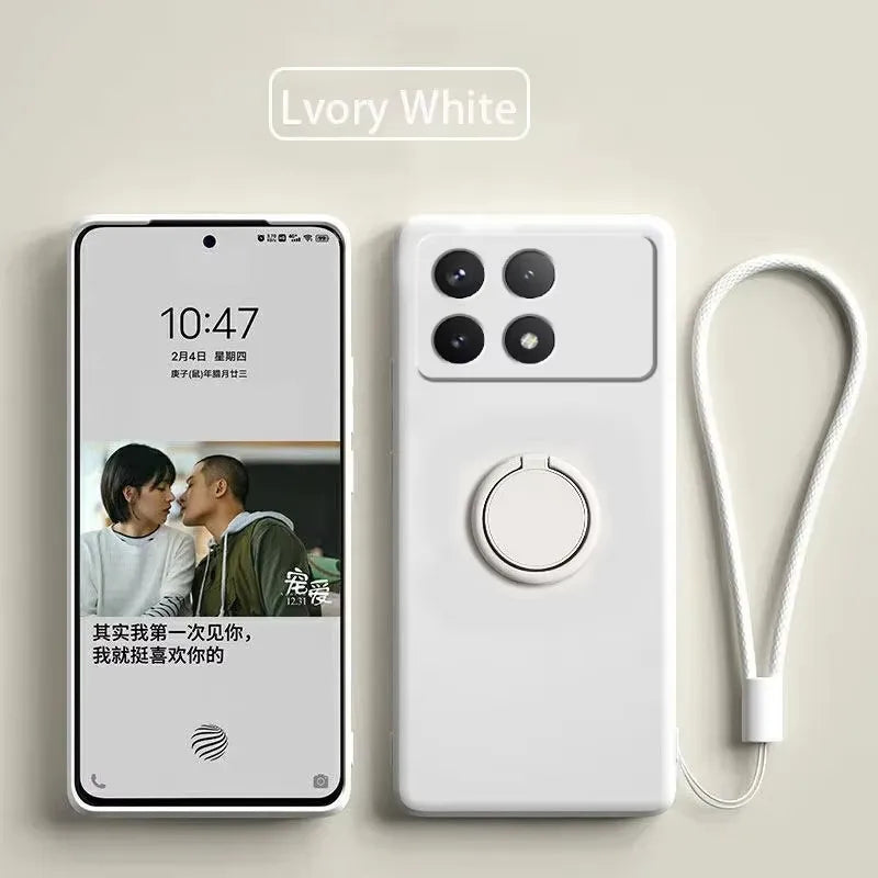 Luxury Liquid Silicone Magnetic Holder Stand Phone Case For XiaoMi Redmi 12C A5 A3 A2 Note 14 13 12 Pro Plus 11 10 9 Back Cover