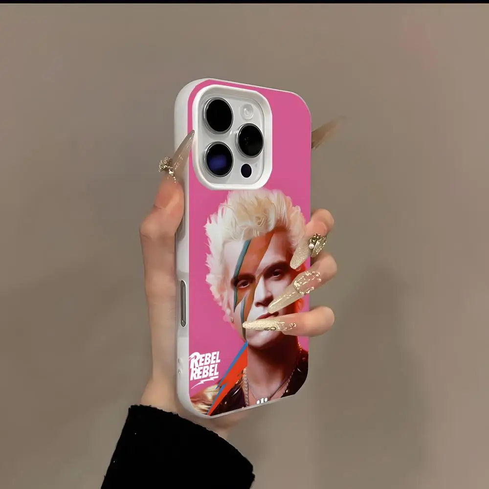 Famous SINGER Billy Idol Phone Case 2-in-1 Detachable for iPhone 17-13 Clear Case Multi-Color Card Holder Soft TPU Shockproof