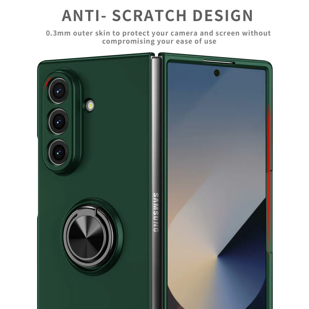 For Samsung Galaxy Z Fold 7 6 5 4 3 Fold7 Ultra Thin Matte Holder Phone Case Outer Screen Glass Film Protection Shockproof Cover