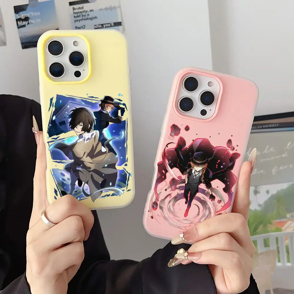 Bungo Stray Dogs Phone Case 2-in-1 Detachable for iPhone 17-12 Clear Case Multi-Color Card Holder Soft TPU Shockproof