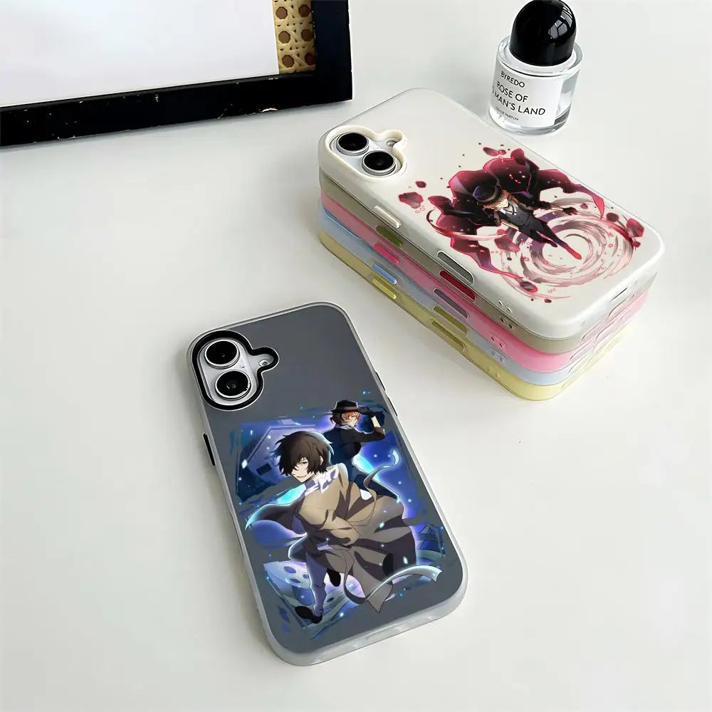 Bungo Stray Dogs Phone Case 2-in-1 Detachable for iPhone 17-13 Clear Case Multi-Color Card Holder Soft TPU Shockproof