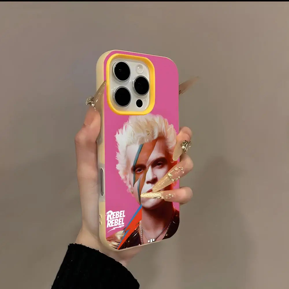 Famous SINGER Billy Idol Phone Case 2-in-1 Detachable for iPhone 17-13 Clear Case Multi-Color Card Holder Soft TPU Shockproof