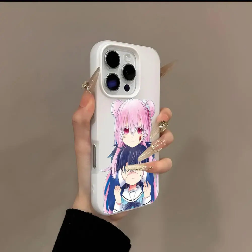 Happy Sugar Life anime Phone Case 2-in-1 Detachable for iPhone 17-13 Clear Case Multi-Color Card Holder Soft TPU Shockproof