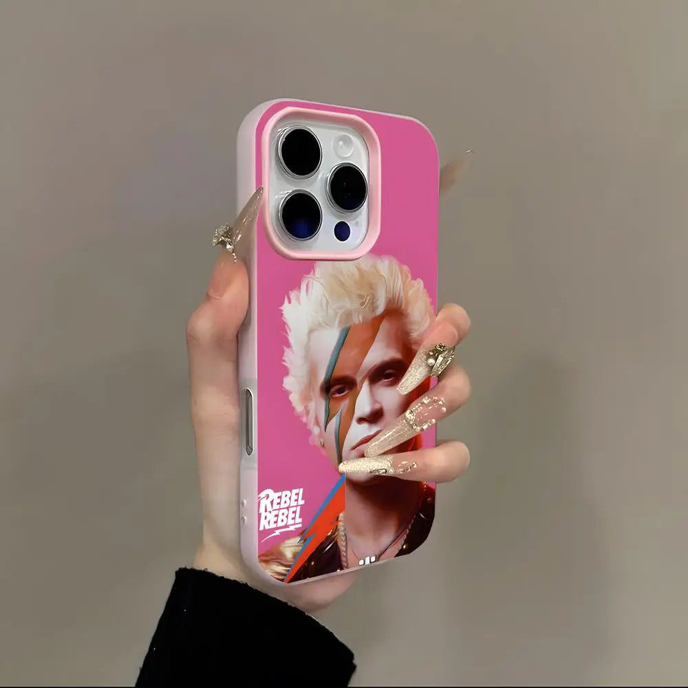 Famous SINGER Billy Idol Phone Case 2-in-1 Detachable for iPhone 17-13 Clear Case Multi-Color Card Holder Soft TPU Shockproof