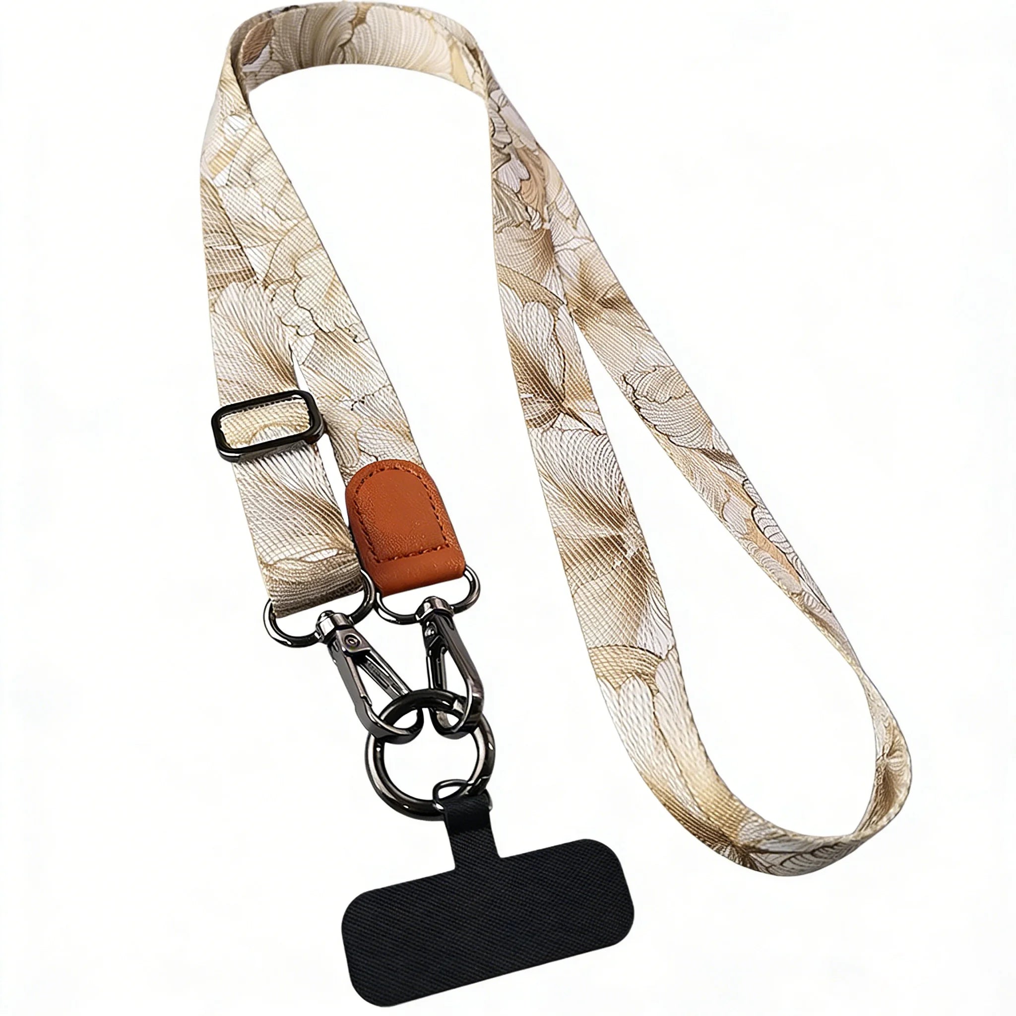 Vintage Boho Style Cell Phone Lanyard Adjustable Mobile Neck Strap Rope with Universal Card Gasket for All Phone Cases Accessory