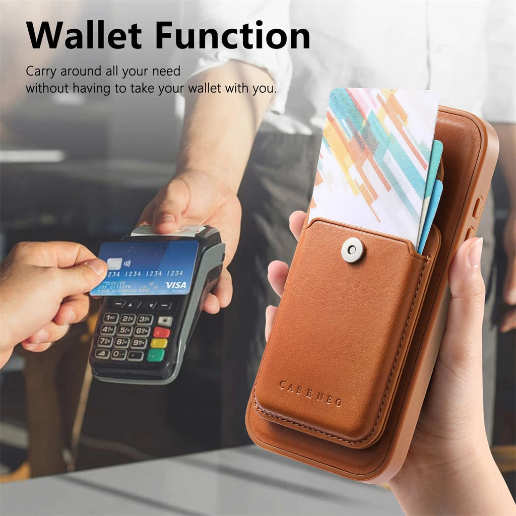 Detachable Magnetic 2 in 1 Leather Pocket Phone Case for IPhone 16E 17 16 15 Plus 14 13 Pro Max Wallet Card Slots Holder Cover