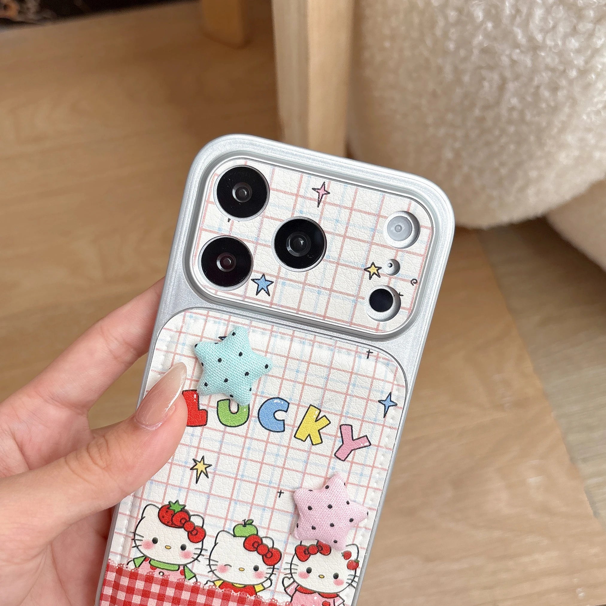 KT Cat Hot Sale Is Suitable For Apple Phone Case 17 Pro Max 16 Pro 15 14 Pro Max Shockproof Hard Leather Cover With Accessories