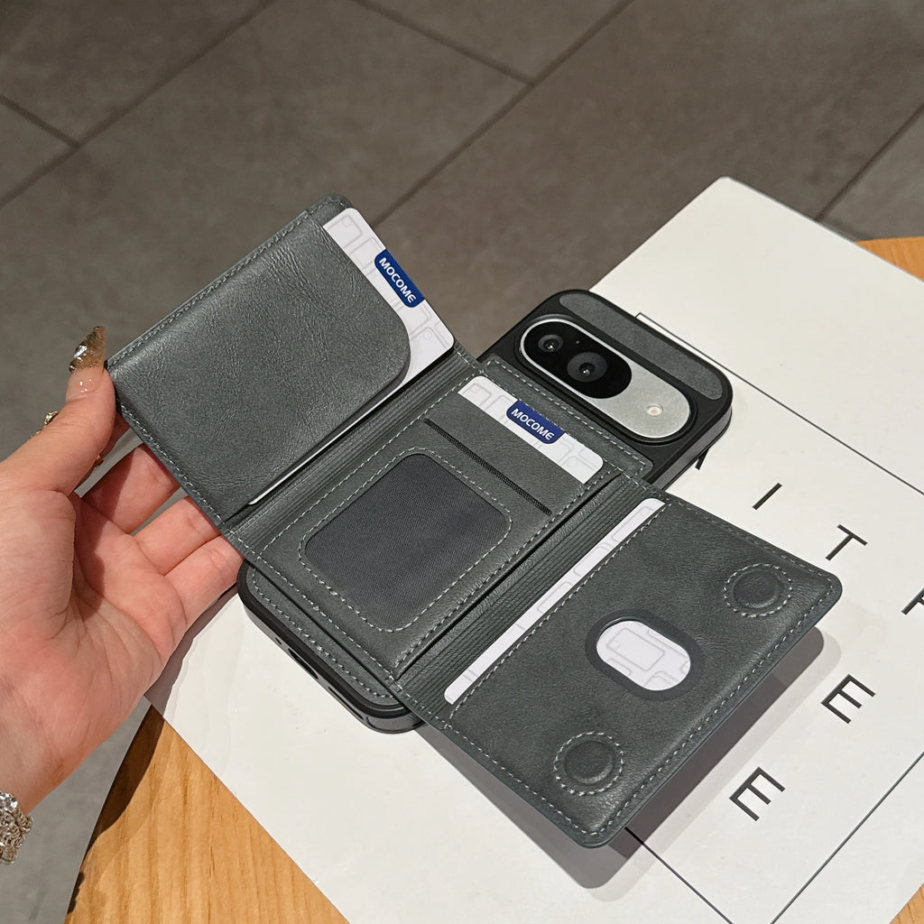 2 in 1 Magnetic Leather Wireless Charging Wallet Phone Case For Google Pixel 10 9 Pro XL 10 9 Pro 9A 8 for Magsafe Holder Cover