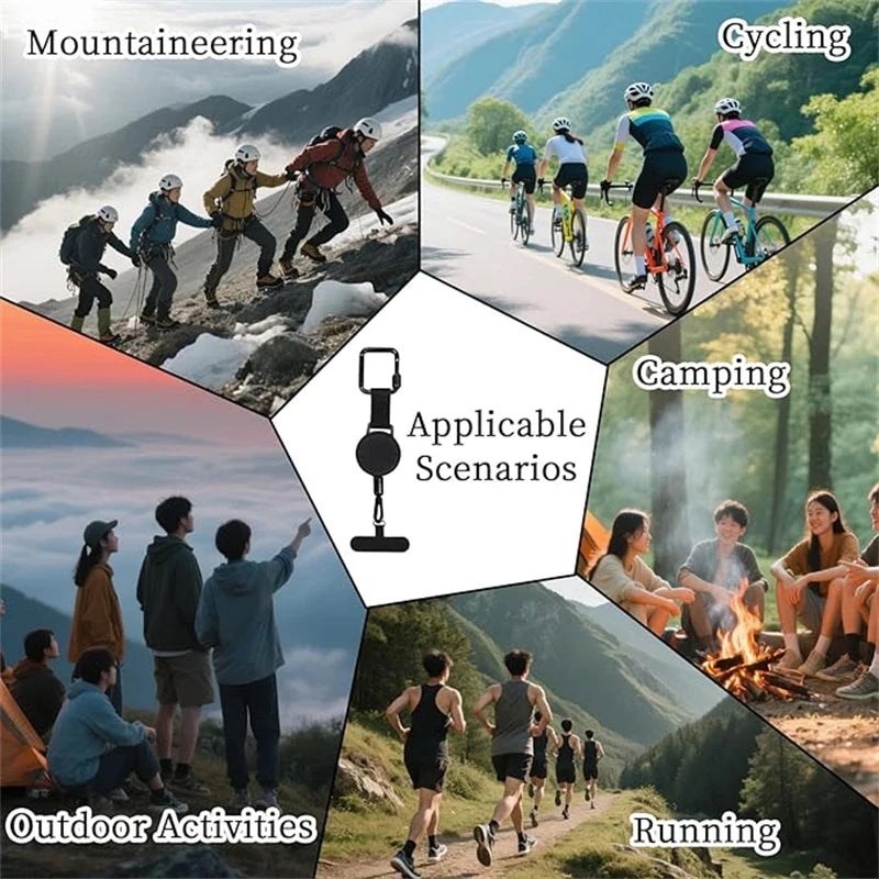 Retractable Anti-Theft Phone Holder Cellphone Lanyard Strap Smartphone Case Safety Tether with Belt Clip Cellphone Lanyard