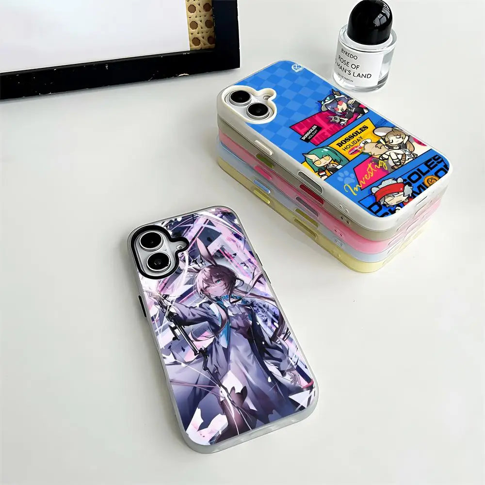 Anime Amiya Arknight Phone Case 2-in-1 Detachable for iPhone 17-13 Clear Case Multi-Color Card Holder Soft TPU Shockproof