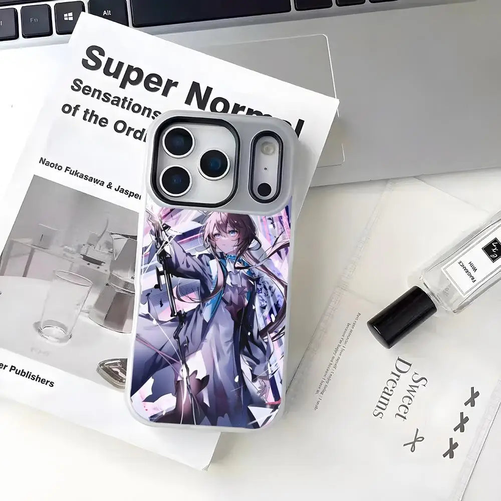 Anime Amiya Arknight Phone Case 2-in-1 Detachable for iPhone 17-13 Clear Case Multi-Color Card Holder Soft TPU Shockproof