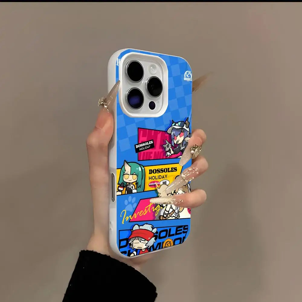 Anime Amiya Arknight Phone Case 2-in-1 Detachable for iPhone 17-13 Clear Case Multi-Color Card Holder Soft TPU Shockproof