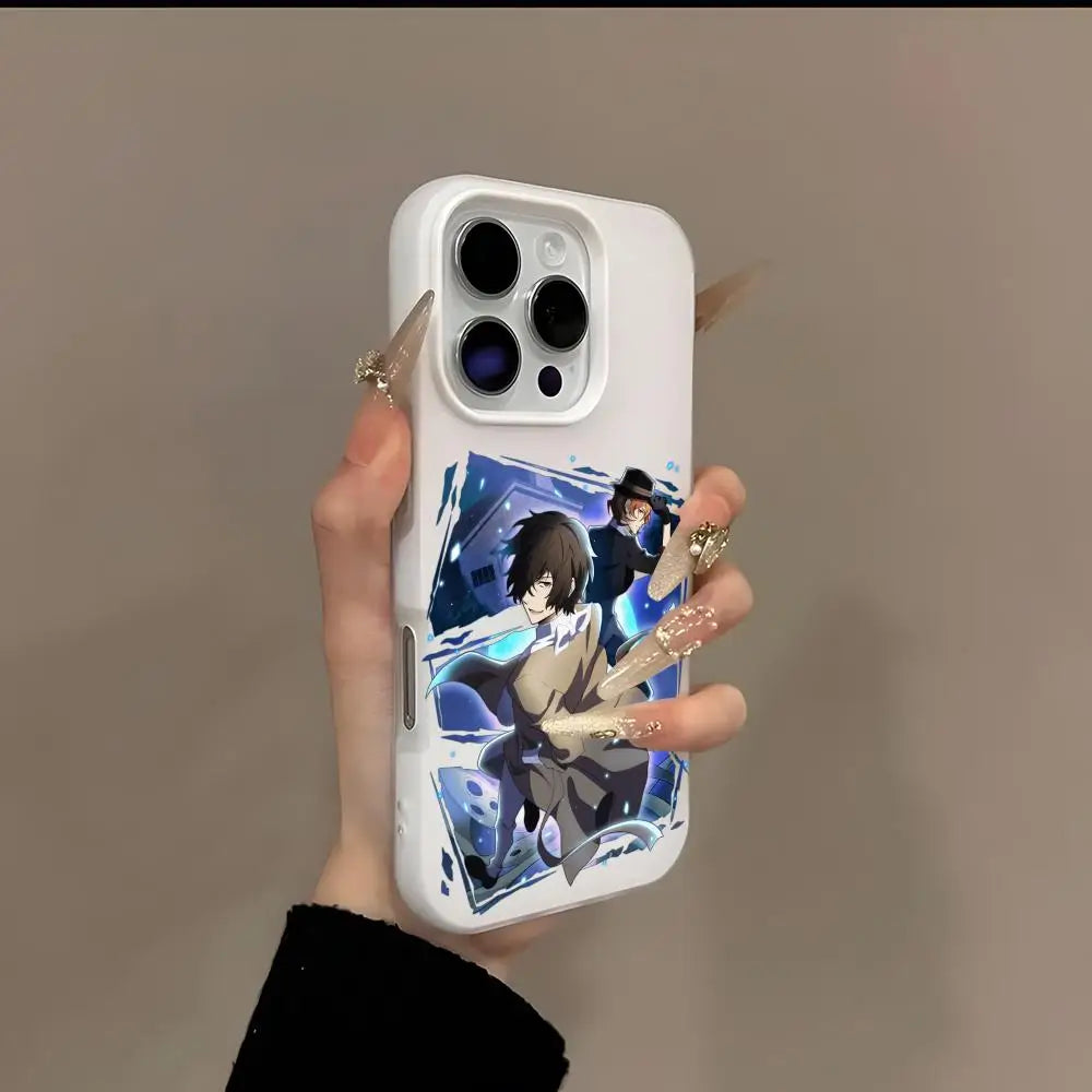 Bungo Stray Dogs Phone Case 2-in-1 Detachable for iPhone 17-12 Clear Case Multi-Color Card Holder Soft TPU Shockproof